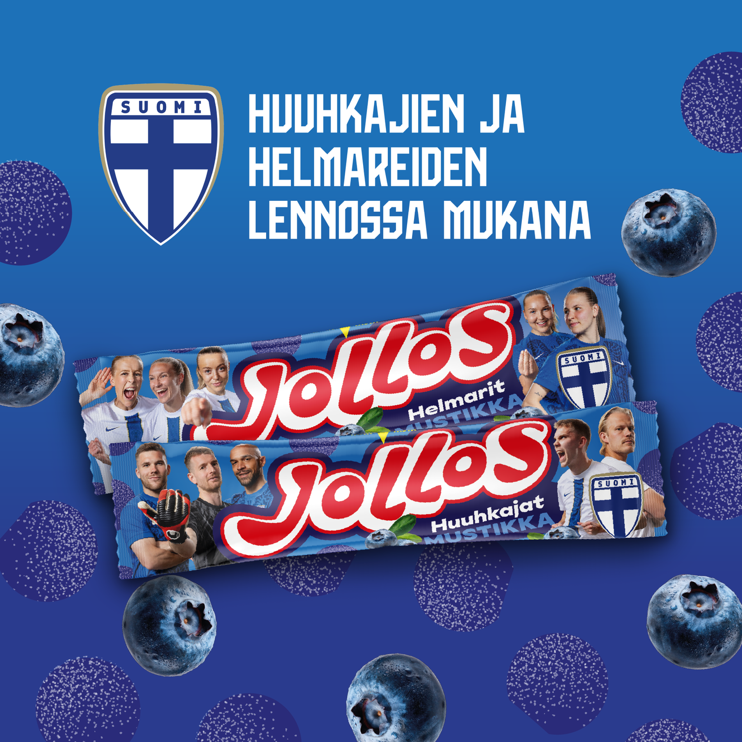 Jollos Energy Chews - Huuhkajat & Helmarit Blåbär 52g